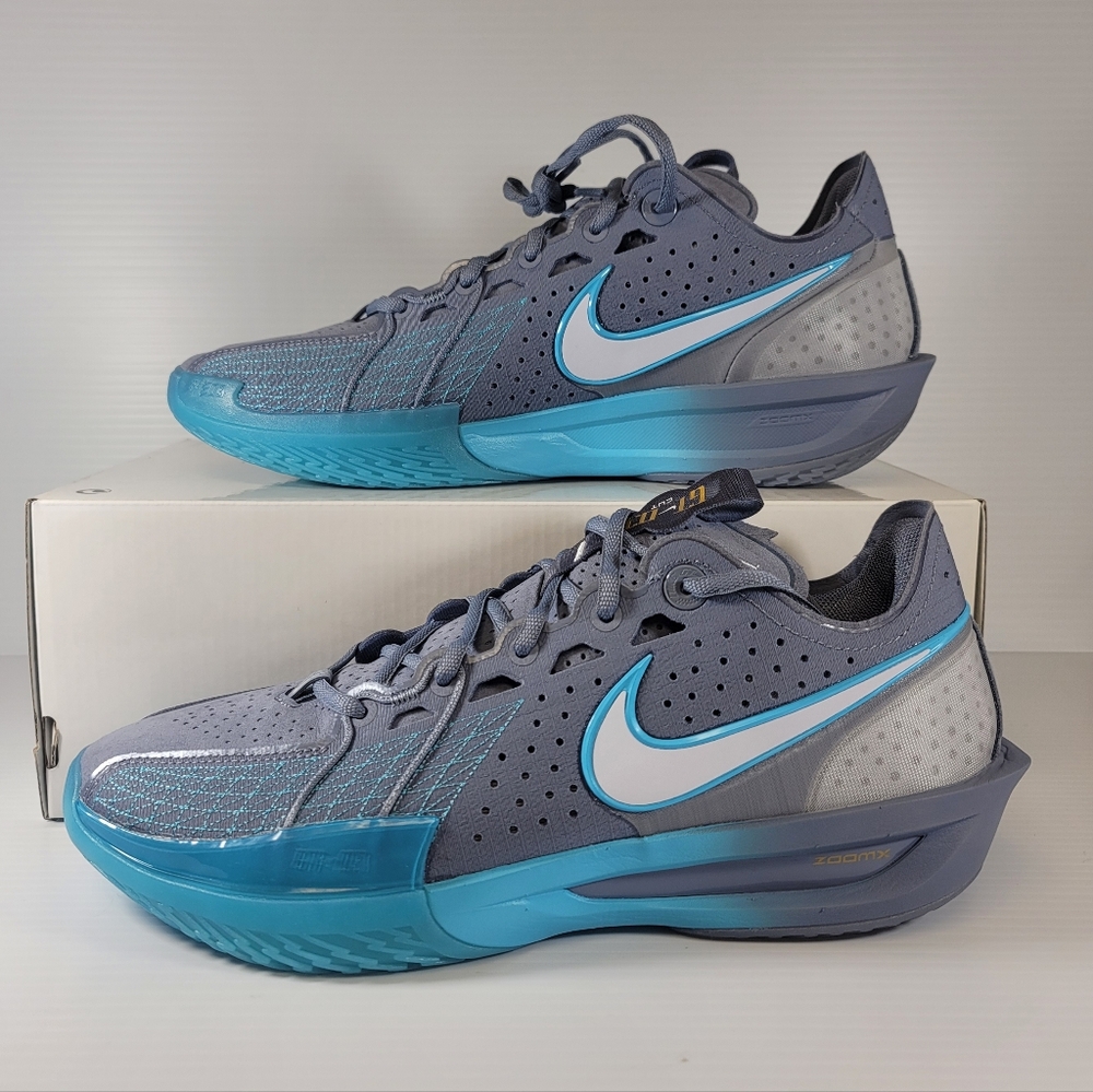 Nike Air Zoom GT Cut 3 Slate Grey Blue Basketball Shoes Men's Size 11 New